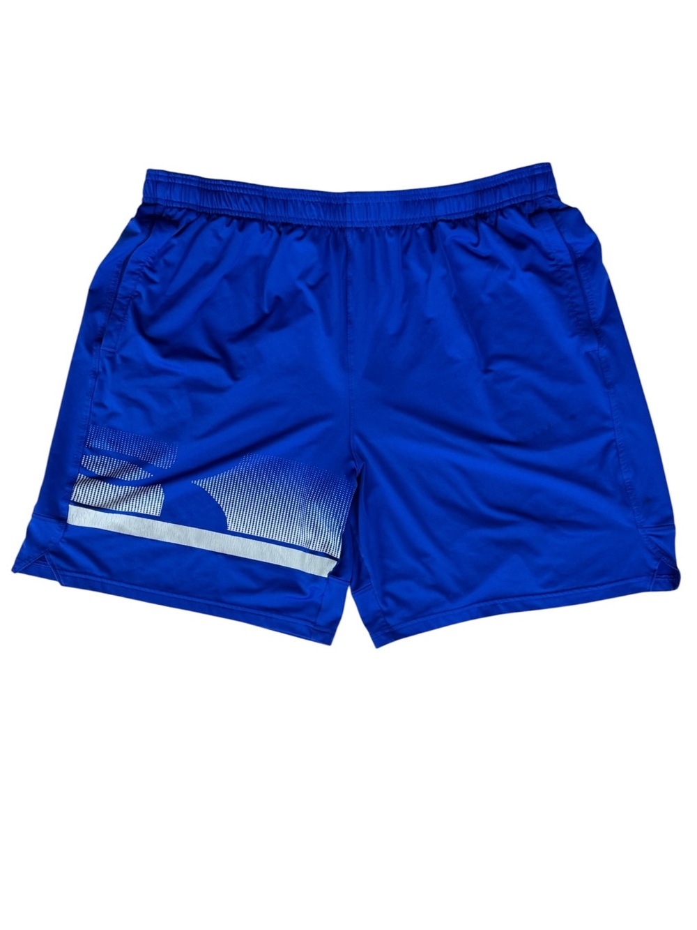 Under Armour HeatGear Blue White Loose Fit Athletic Gym Crossfit Shorts Size 2X